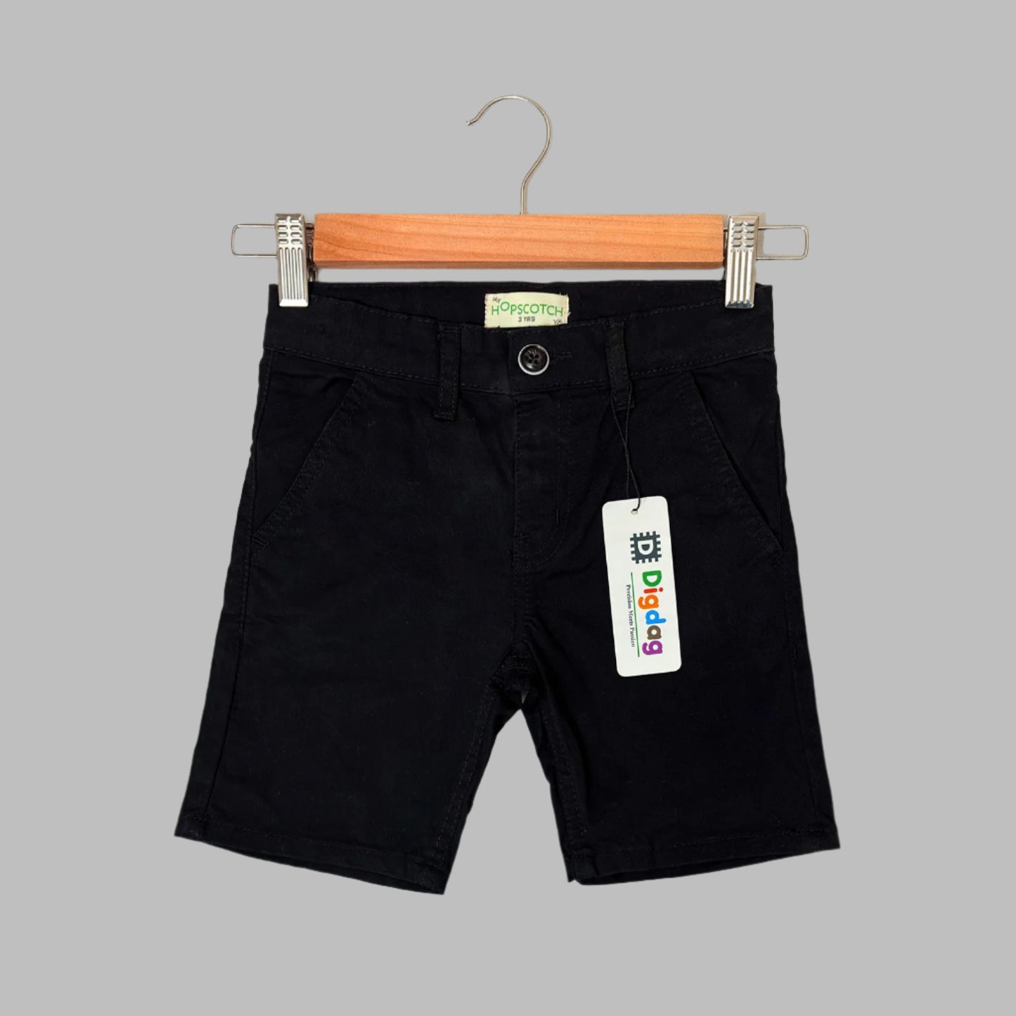 Boys Black Cotton Shorts | Summer Casual Wear