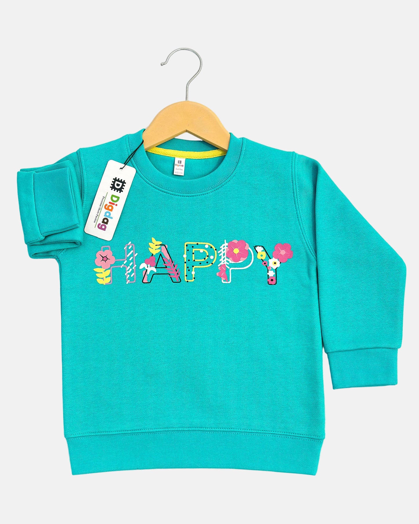 Happy Bright Cyan Sweatshirt