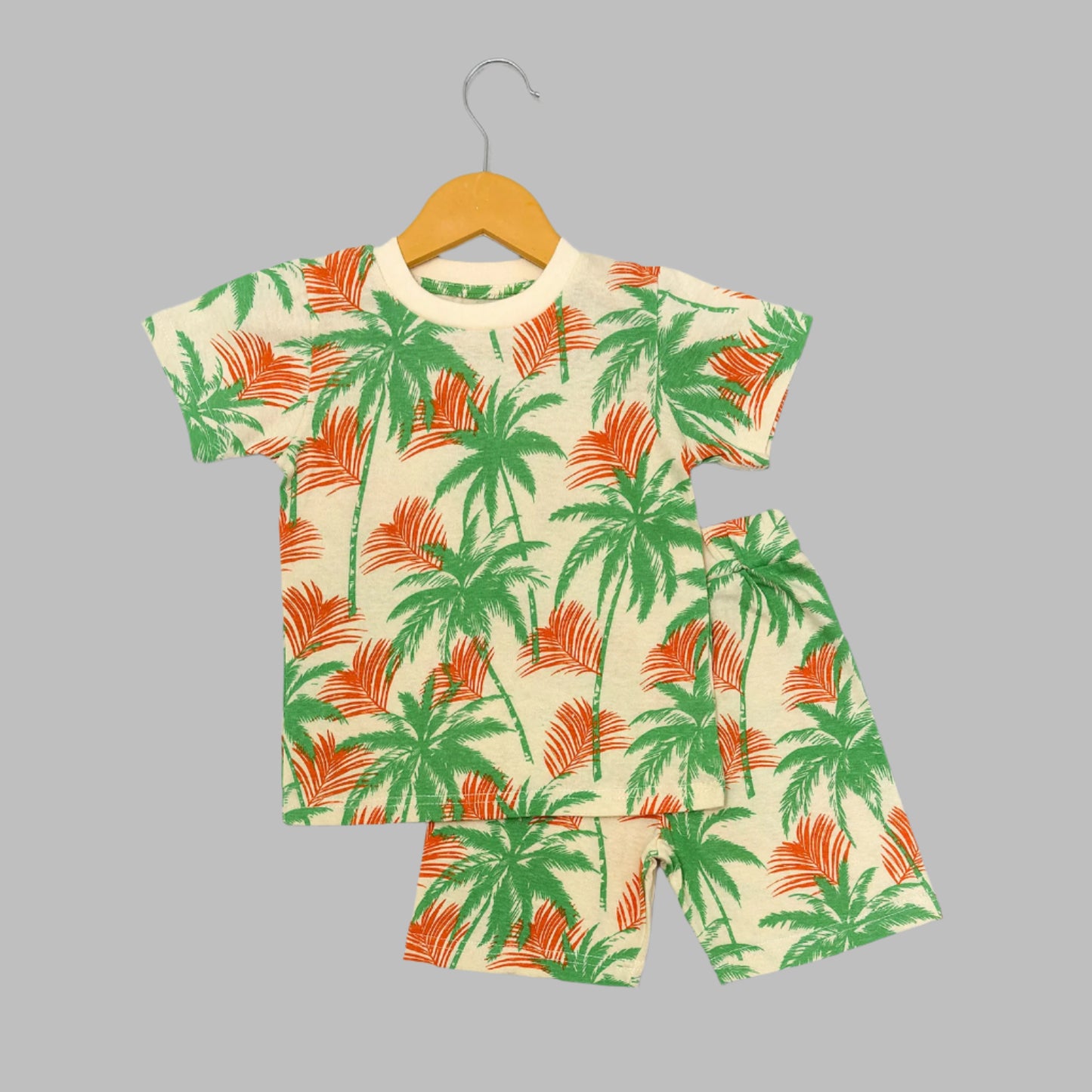 Green Palam Tree All Over Printed Twinset