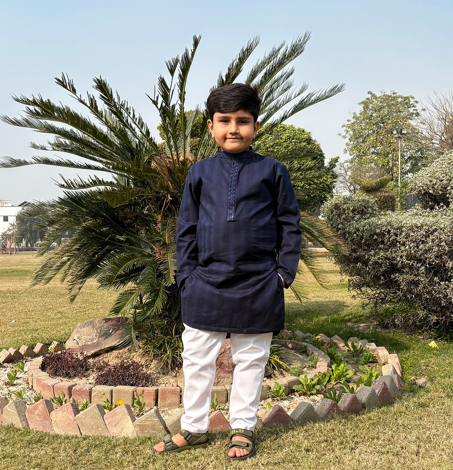 Embroidery Navy Kurta Pajama