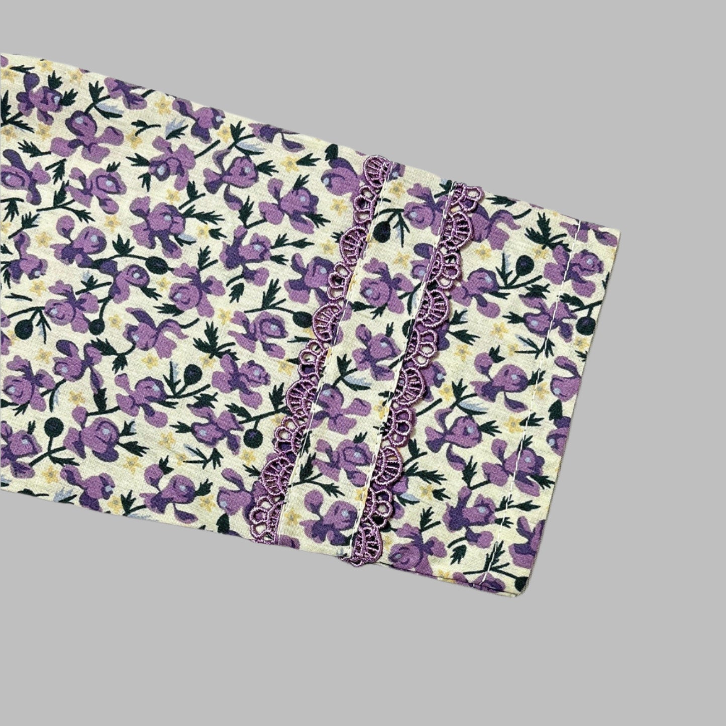 Purple Floral Kameez With Shalwar