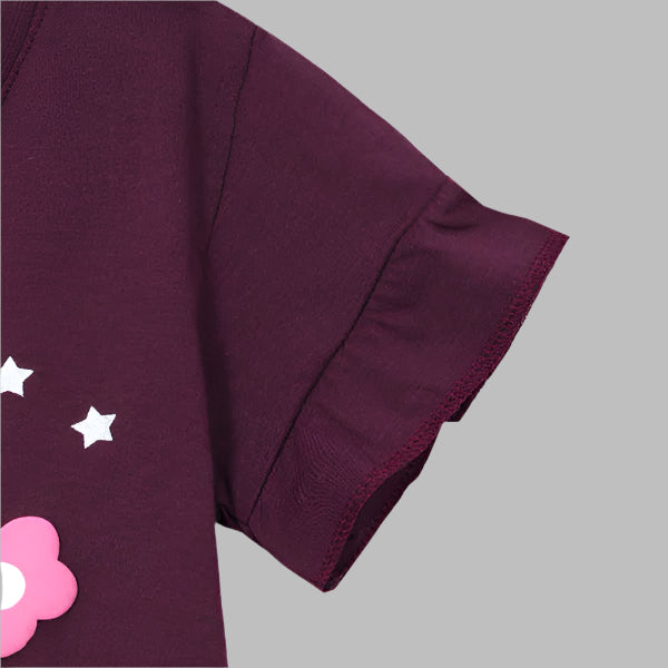 Maroon Girls Cotton Jersey PJ's