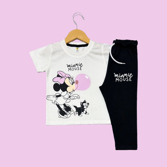 Minnie Mouse White & Black PJ's