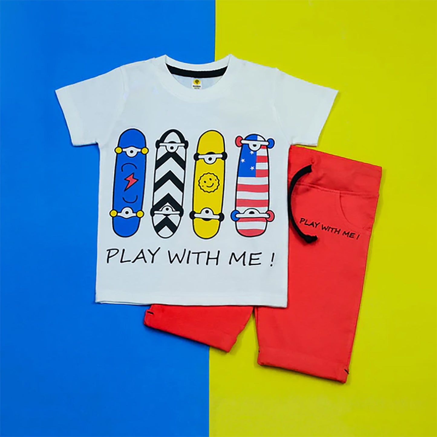 Play With Me White & Red Twinset