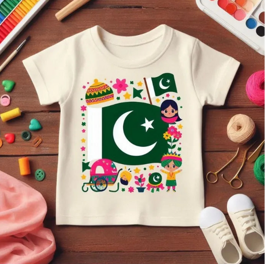 Pakistan White T-Shirt for Kids