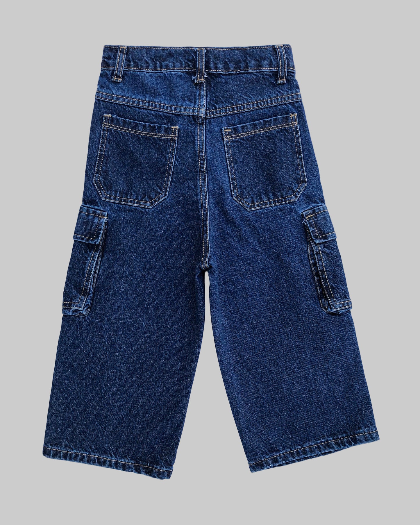 Dark Blue Baggy Cargo Pants – Stylish Comfort for Kids