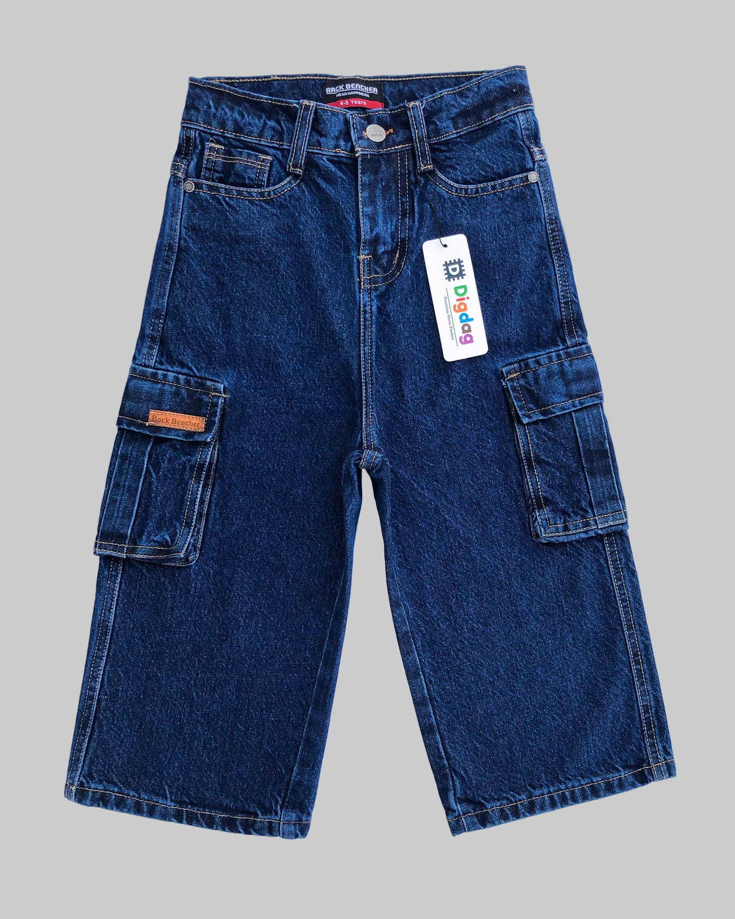Dark Blue Baggy Cargo Pants – Stylish Comfort for Kids