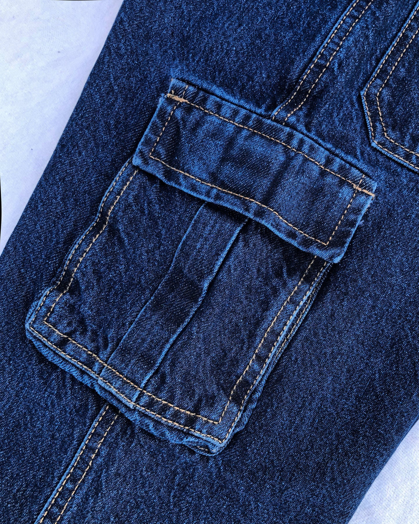 Dark Blue Baggy Cargo Pants – Stylish Comfort for Kids