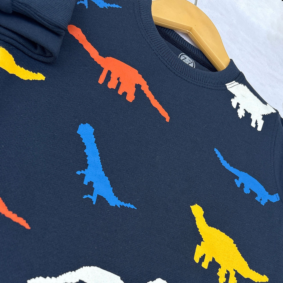 Dinosaur All Over Navy Sweatshirt