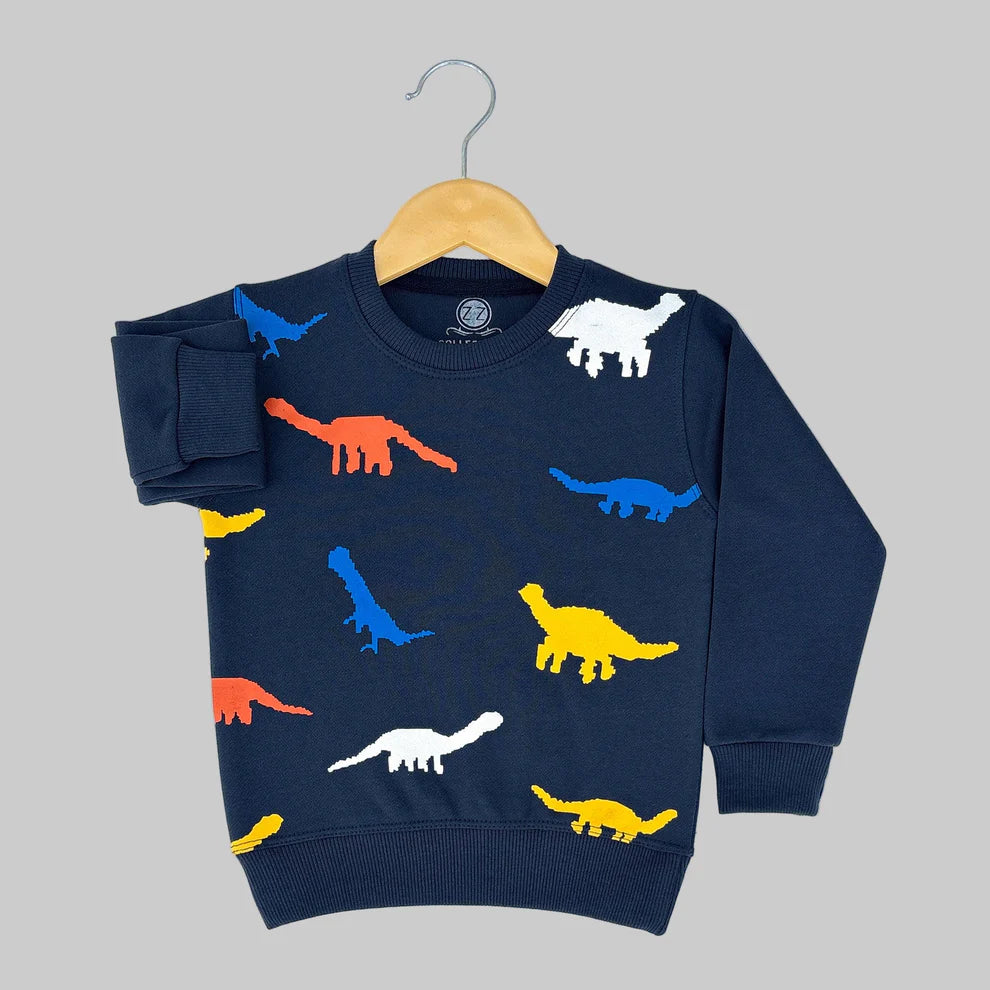 Dinosaur All Over Navy Sweatshirt