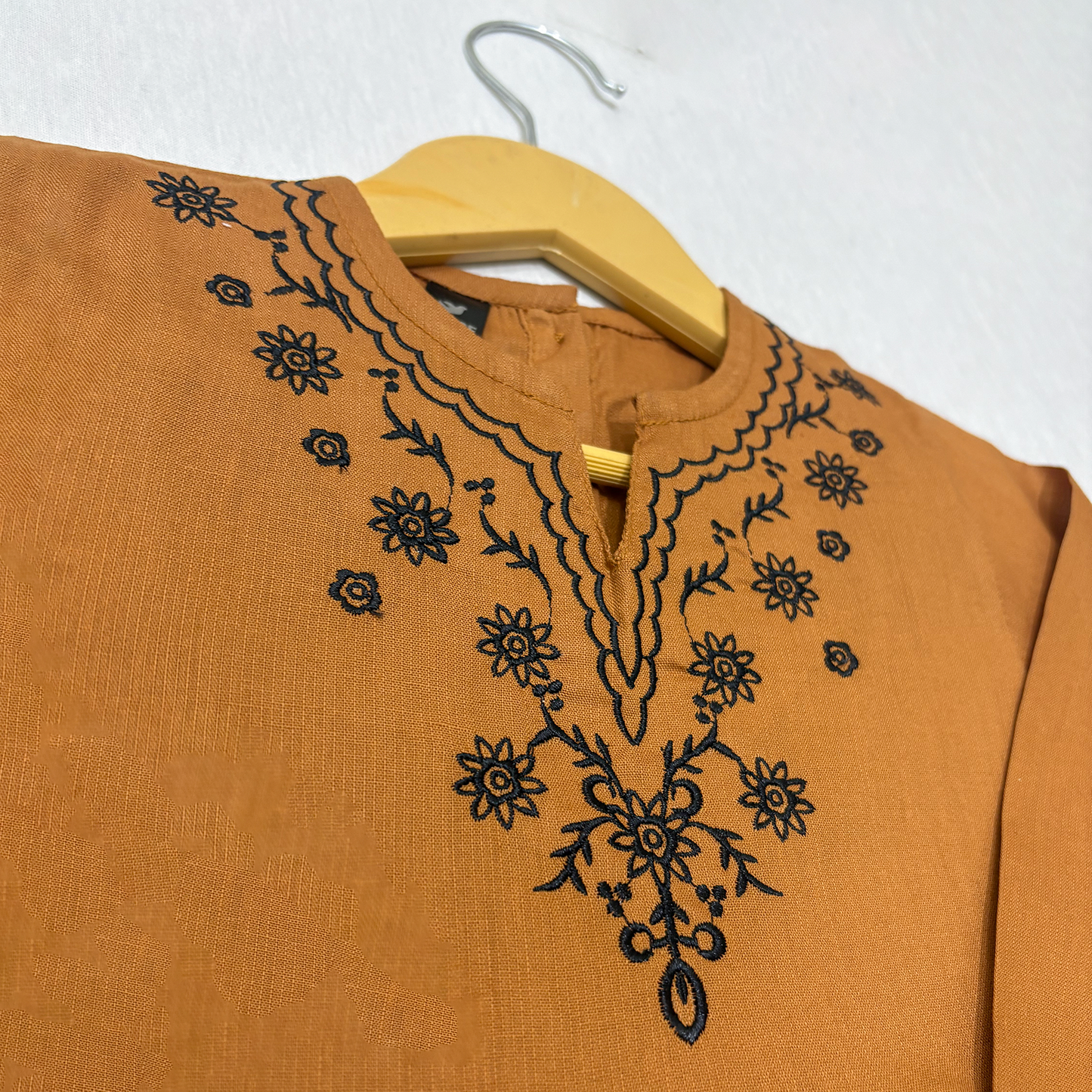 Embroidery Brown Frock With Shalwar